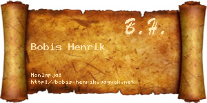 Bobis Henrik névjegykártya